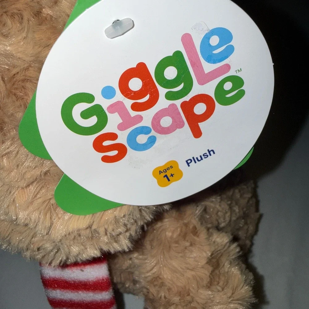 Gigglescape Plush Teddy Bear‎ Kids 12in Tan New Winter Scarf Mittens Snowflake